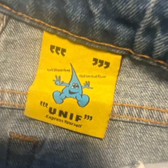 Unif High Rise Flare Bellbottom Denim Size 25 B29 - Picture 3 of 7